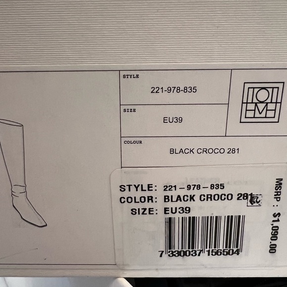 TOTEME CROC over the knee EU sz 9- Beautiful boots brand new run more like 8/8.5 - Picture 3 of 9